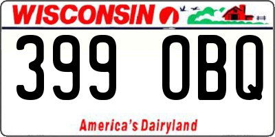 WI license plate 399OBQ