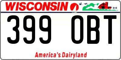 WI license plate 399OBT