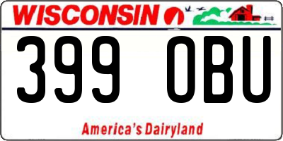 WI license plate 399OBU