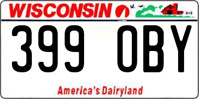 WI license plate 399OBY