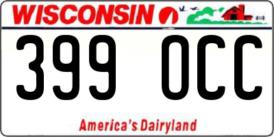 WI license plate 399OCC
