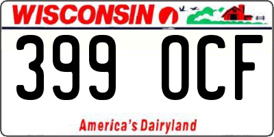 WI license plate 399OCF
