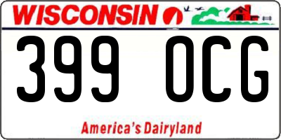 WI license plate 399OCG