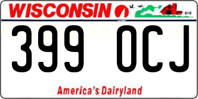WI license plate 399OCJ