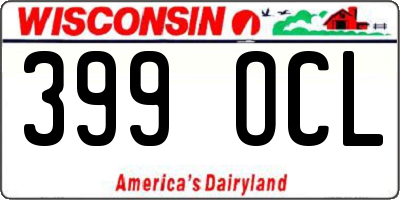 WI license plate 399OCL