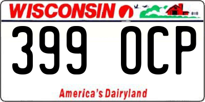 WI license plate 399OCP