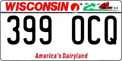 WI license plate 399OCQ
