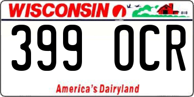 WI license plate 399OCR