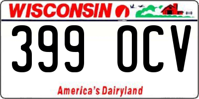 WI license plate 399OCV