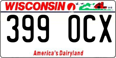 WI license plate 399OCX