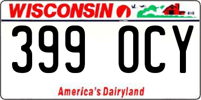 WI license plate 399OCY
