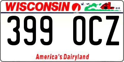 WI license plate 399OCZ