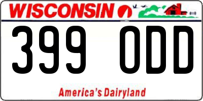 WI license plate 399ODD