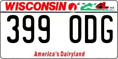 WI license plate 399ODG