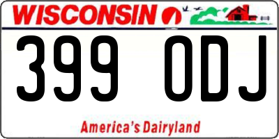WI license plate 399ODJ