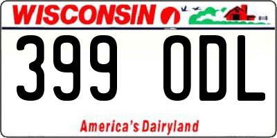 WI license plate 399ODL