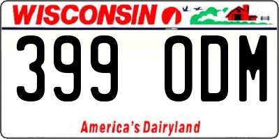 WI license plate 399ODM