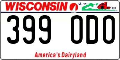 WI license plate 399ODO