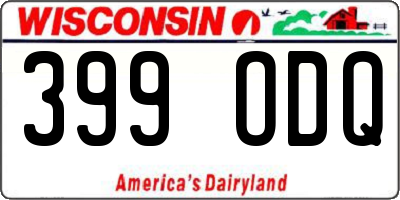 WI license plate 399ODQ