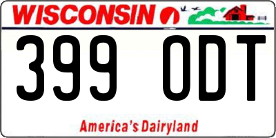 WI license plate 399ODT