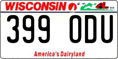 WI license plate 399ODU