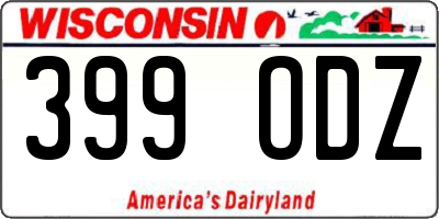 WI license plate 399ODZ