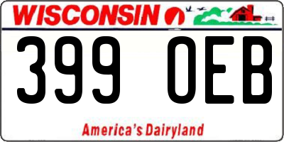 WI license plate 399OEB