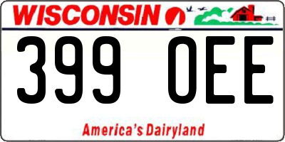 WI license plate 399OEE