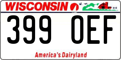 WI license plate 399OEF