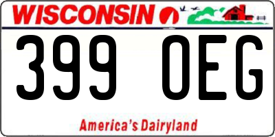 WI license plate 399OEG