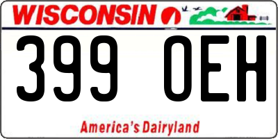 WI license plate 399OEH