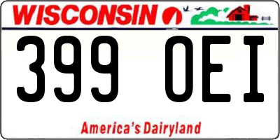 WI license plate 399OEI