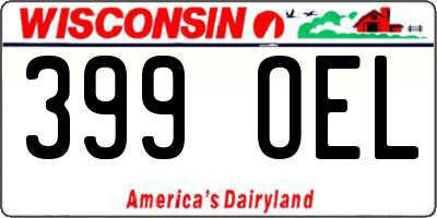 WI license plate 399OEL