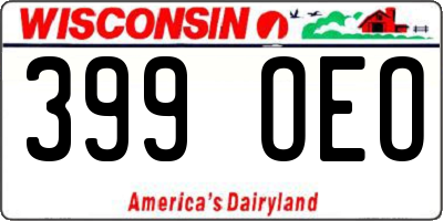 WI license plate 399OEO
