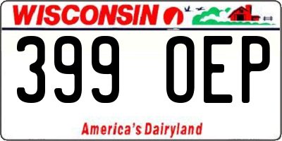 WI license plate 399OEP