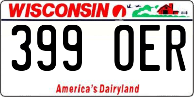 WI license plate 399OER