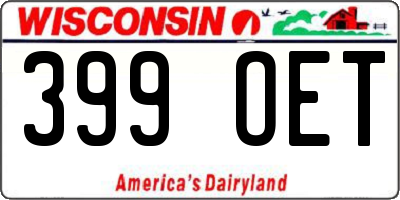 WI license plate 399OET