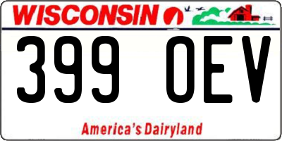 WI license plate 399OEV