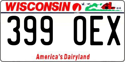 WI license plate 399OEX