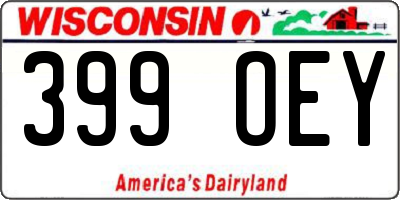 WI license plate 399OEY