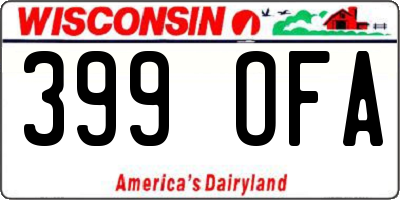 WI license plate 399OFA