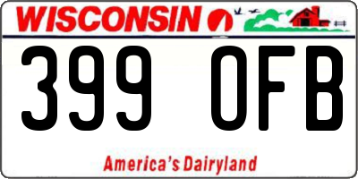 WI license plate 399OFB