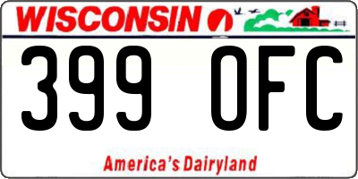 WI license plate 399OFC