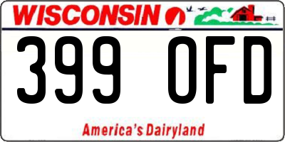 WI license plate 399OFD