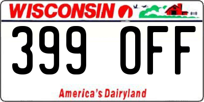 WI license plate 399OFF