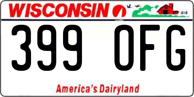 WI license plate 399OFG