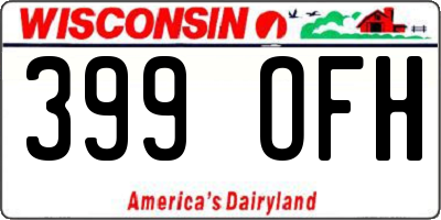 WI license plate 399OFH