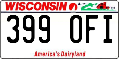 WI license plate 399OFI