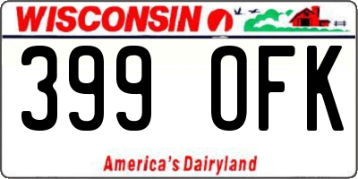 WI license plate 399OFK