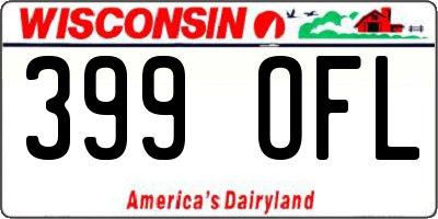 WI license plate 399OFL
